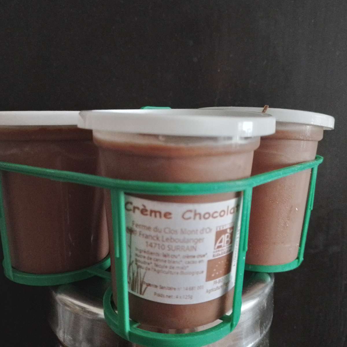 Crèmes au chocolat bio fermières par 4