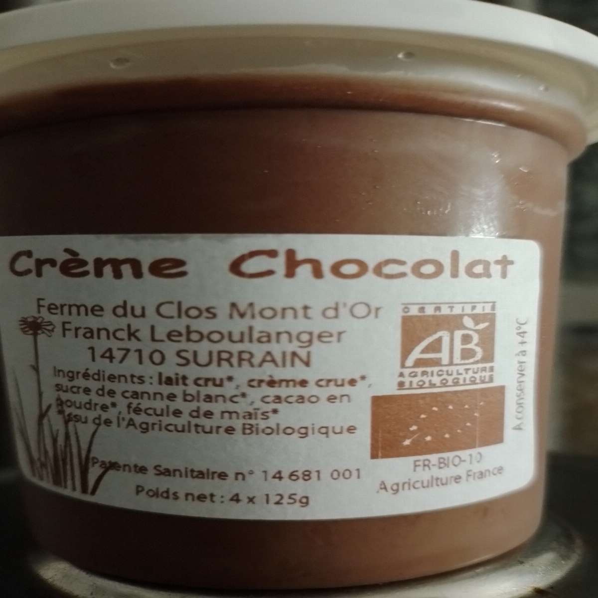 Crème chocolat fermière bio à l'unité